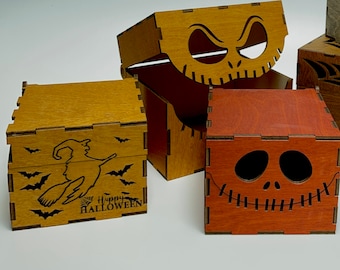 Halloween Candy Box Collection! Four (4) box designs -3mm Digital File ... SVG-Dxf-Ai Immediate Download -Laser Cut File