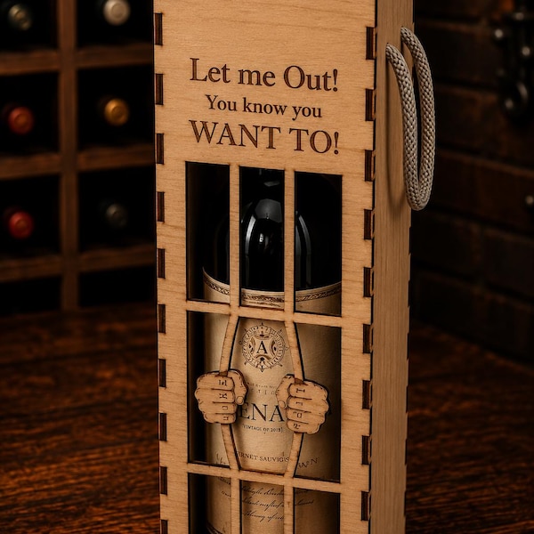 Jail Wine Gift Box SVG | Wine Box | Digital Download | Laser Cut Files | Glowforge & LightBurn Compatible | SVG DXF Ai