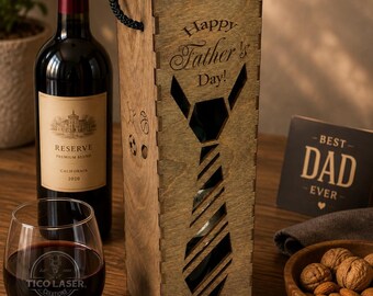 Father's Day  Wine *6mm *Two Box combo-   -Wine Boxes Digital File... SVG-Dxf-Ai Immediate Download -Laser Cut File