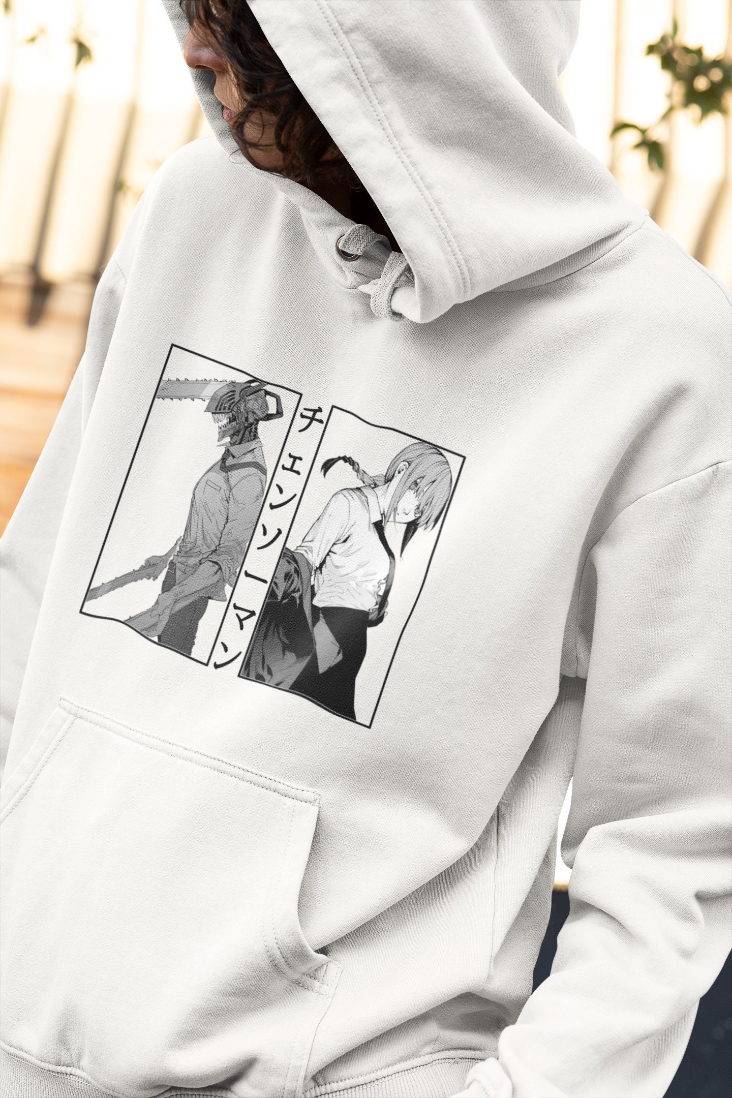 Makima with Chainsaw Man Hoodie Makima Manga Hoodie Power Etsy