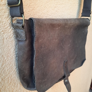 Bolsa de couro vintage Timberland masculina - Couro legítimo, estilo retrô, 30 x 25 cm
