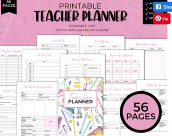 college student planner pdf Printable undated teacher planner PDF