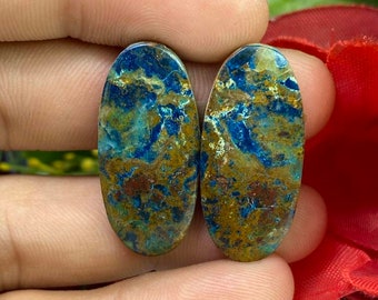 36x27x7 MM AAA+++ Quality Best Design Oval Shape Azurite Malachite Cabochon 85.45 Crt. Azurite Loose Stone Jewelry Gemstone
