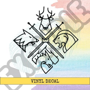 VINYL: GoT Houses Vinyl Decal - Auto Decal - GoT Inspired - laptop planner journal kindle bottle