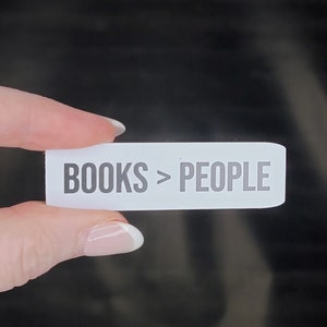 STICKER: Books Over People Sticker | Bookish Sticker | Book Lover Gift | Bookish Merch  | Smut Reader