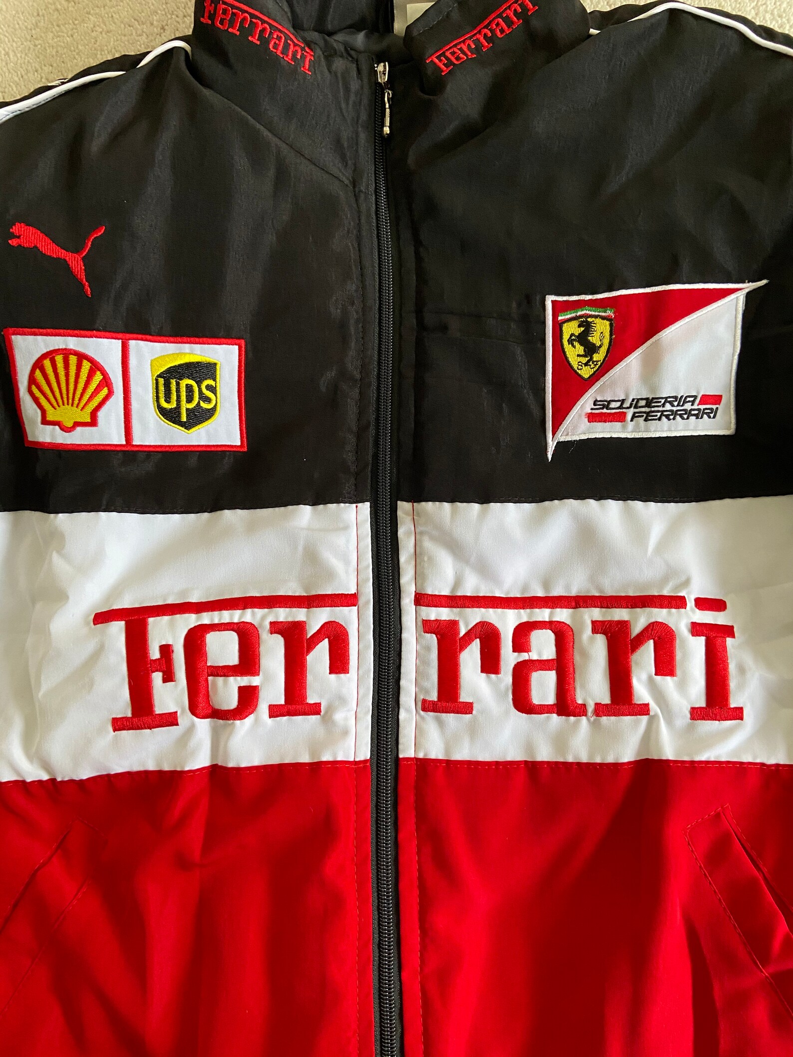 Rare Vintage Black White and Red Ferrari Racing/bomber Jacket - Etsy UK