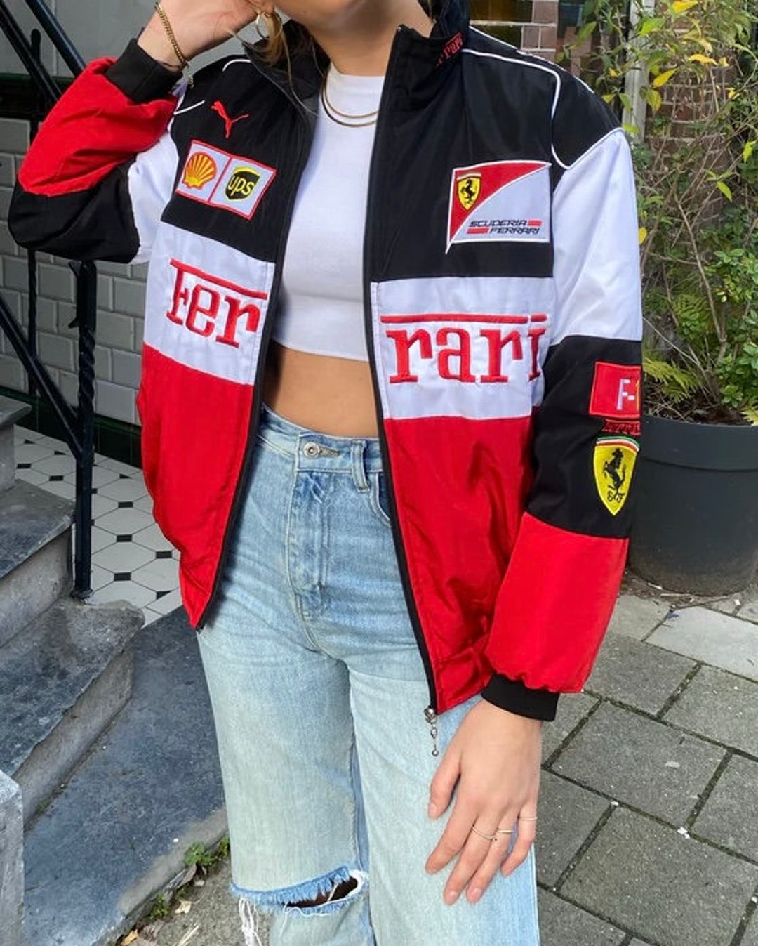 Rare Vintage Black White and Red Ferrari Racing/bomber Jacket - Etsy