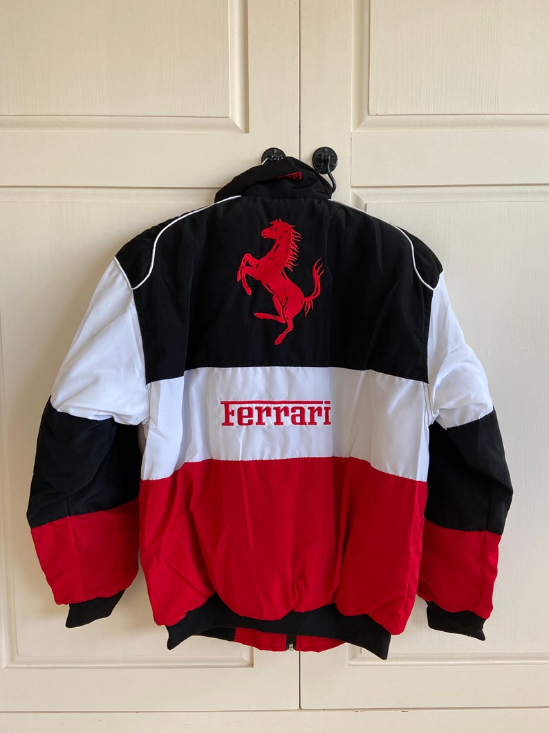 Rare Vintage Black White and Red Ferrari Racing/bomber Jacket - Etsy UK