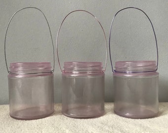 Hint of pink Hanging glass jar tea light Holder lanterns rustic wedding party decor outdoor indoor lighting shabby chic wire