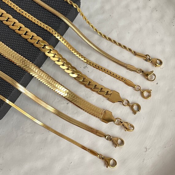 18k Gold Chain Curb Chain Necklace Women Uk 3mm 6mm Chain