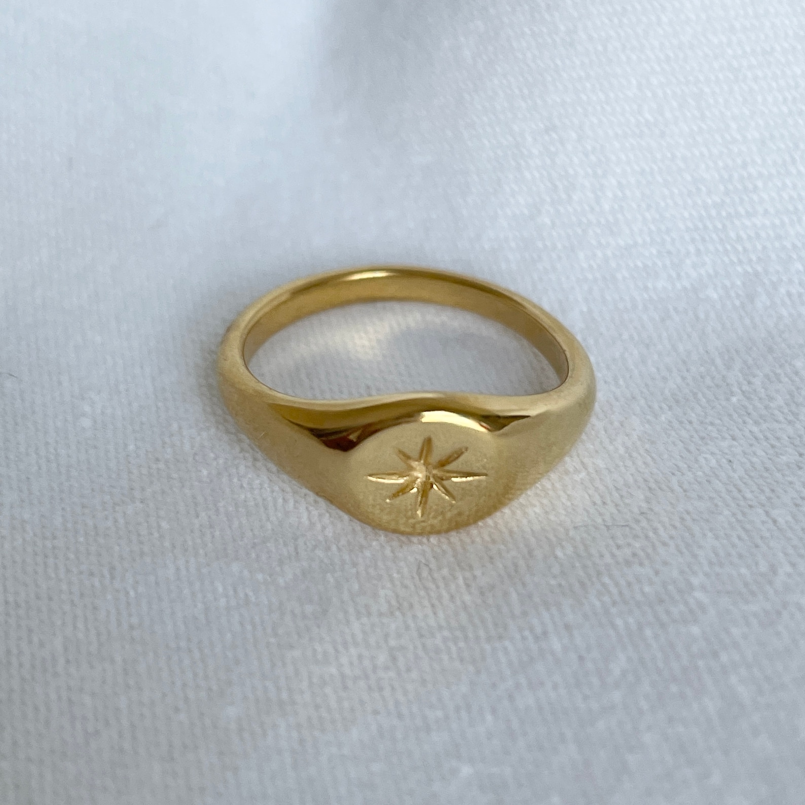 Starburst Signet Ring Signet Rings gold Signet Ringnorth - Etsy UK