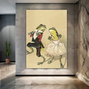 Vintage Frog Dancing Canvas
