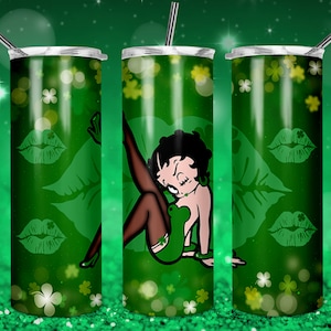 St Patrick&#39;s Day Betty 20oz Tumbler Full Wrap PNG Design