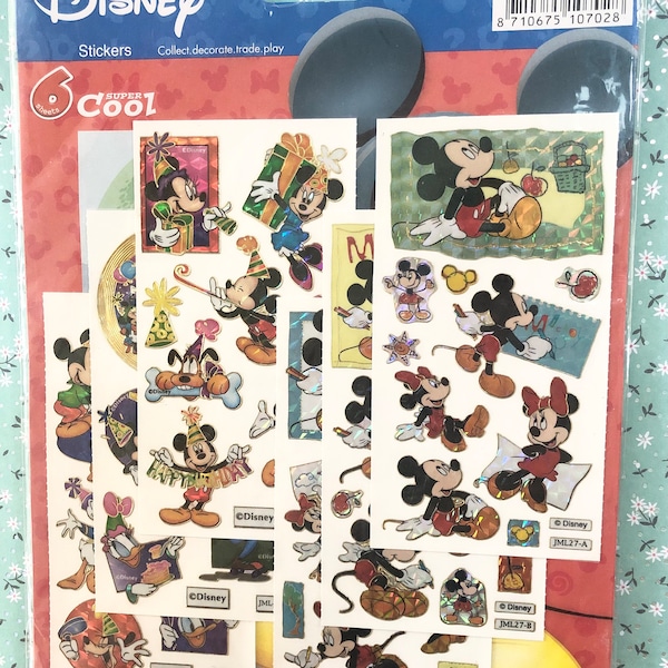 Pack 6 stickers Disney Mickey vintage new