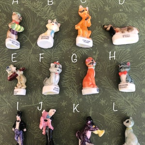 Feijão francês - Estatuetas em miniatura The Aristocats Disney vintage