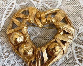 Vintage Brooch Brooch Christian Lacroix Made in France gold