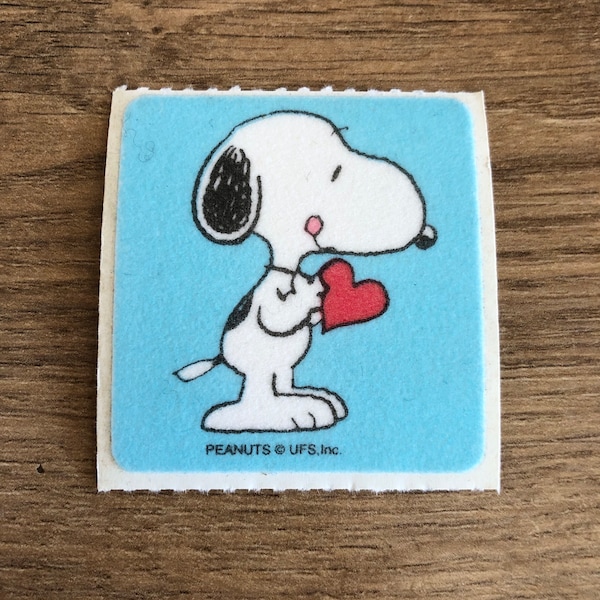 Vintage Stickers Sandylion Snoopy Peanuts velours rare