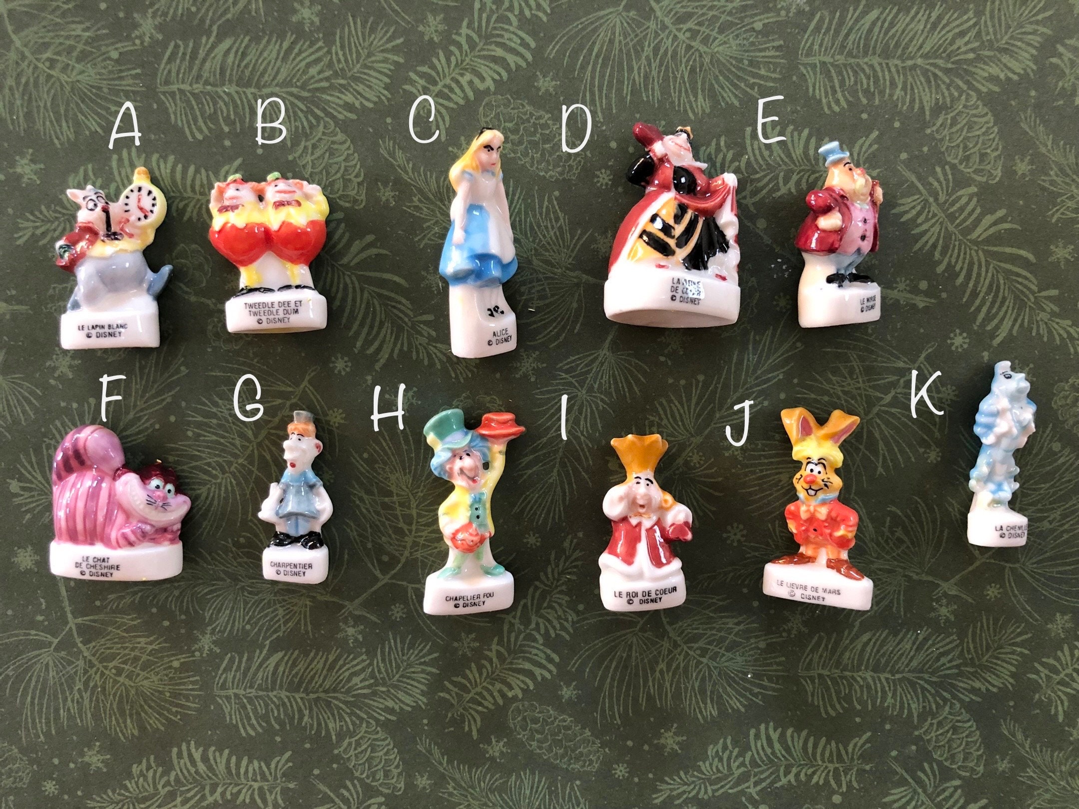 Alice In Wonderland Complete set of Gort figurines very nice no damage