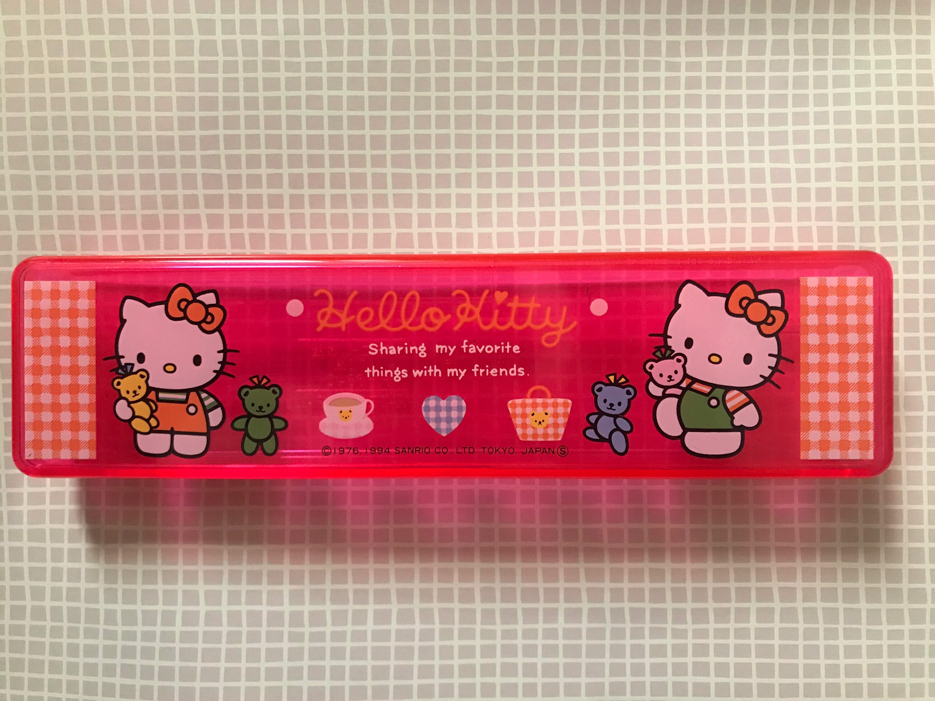 Plastic pencil case Hello Kitty Sanrio 1994 vintage collection Etsy