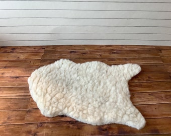 Miniature/Dollhouse Faux Natural Sheepskin Rug or Throw