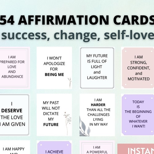 Positive Affirmation Card Deck Manifestation Cards Self Care - Etsy