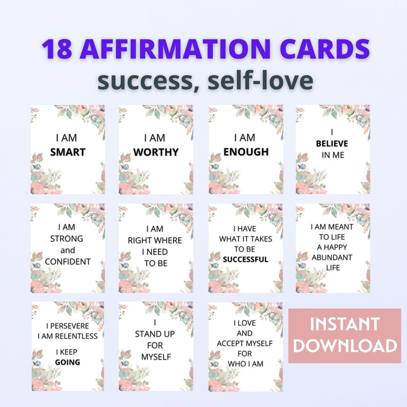 Affirmation Cards Printable Affirmation Cards for Women - Etsy
