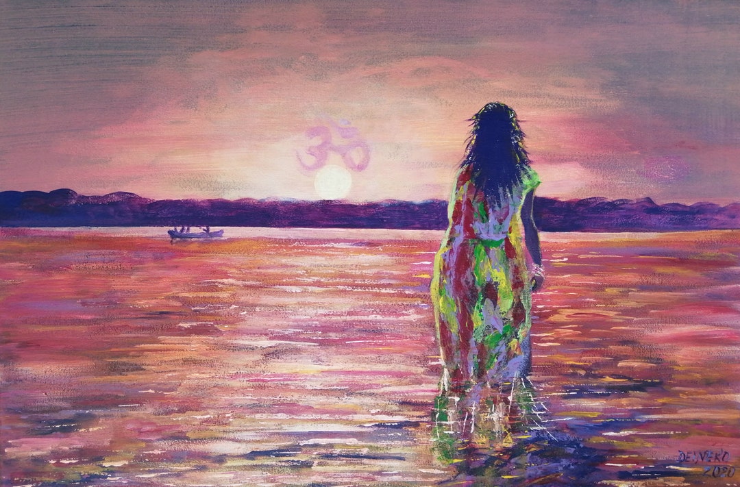 Acrylic Art Painting Download Girl Acrylic Painting Fine Art Etsy