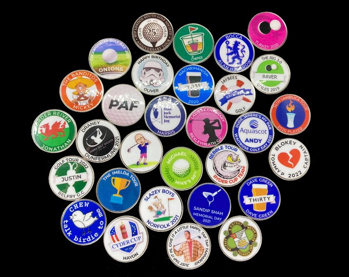 Personalised Metal Golf Ball Markers Various Quantities Etsy UK