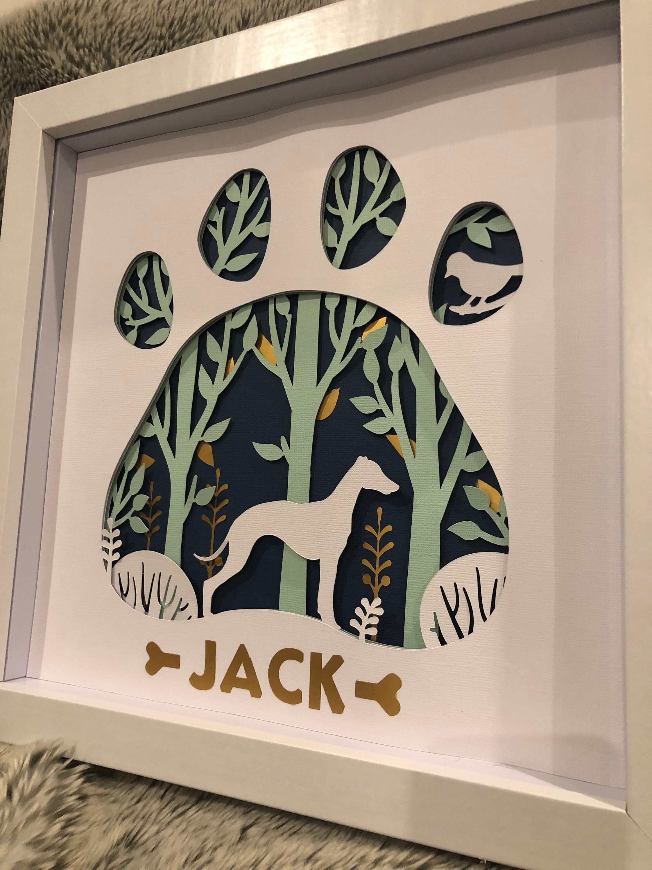 Personalised dog layered shadow box Etsy