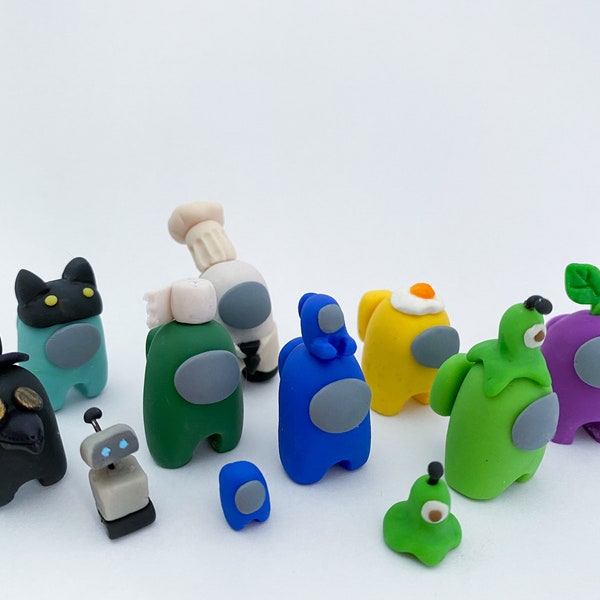 Among Us Mini Figurines | Imposter Figures | Polymer Clay Figures and Charms