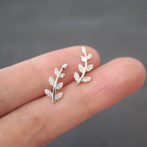 El Regalo Oxidized German Silver Leaf Stud Earrings  Long Leaf Earrings  for girls  Women  Amazonin Fashion