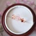 Natural Rose Quartz with Garnet Hand-carved Rose Ring - 18K Rose Gold Vermeil Adjustable 925 Silver Promise Birthstone Ring *R128 