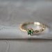 18K Gold Plated Sterling Silver CZ Crystal Simulated Green Emerald Ring, Adjustable Gemstone Ring, Dainty Delicate Ring*R023 *