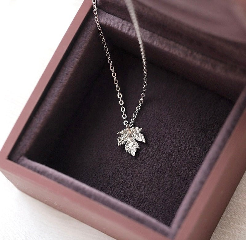 Sterling Silver Tiny Maple Leaf 