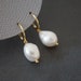 Sterling Silver Natural Baroque Pearl Dangle & Drop Earrings - 2 Colour Available, Freshwater Irregular Pearls Wedding Hoop Earrings *B075* 
