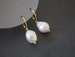 Sterling Silver Natural Baroque Pearl Dangle & Drop Earrings - 2 Colour Available, Freshwater Irregular Pearls Wedding Hoop Earrings *B075* 