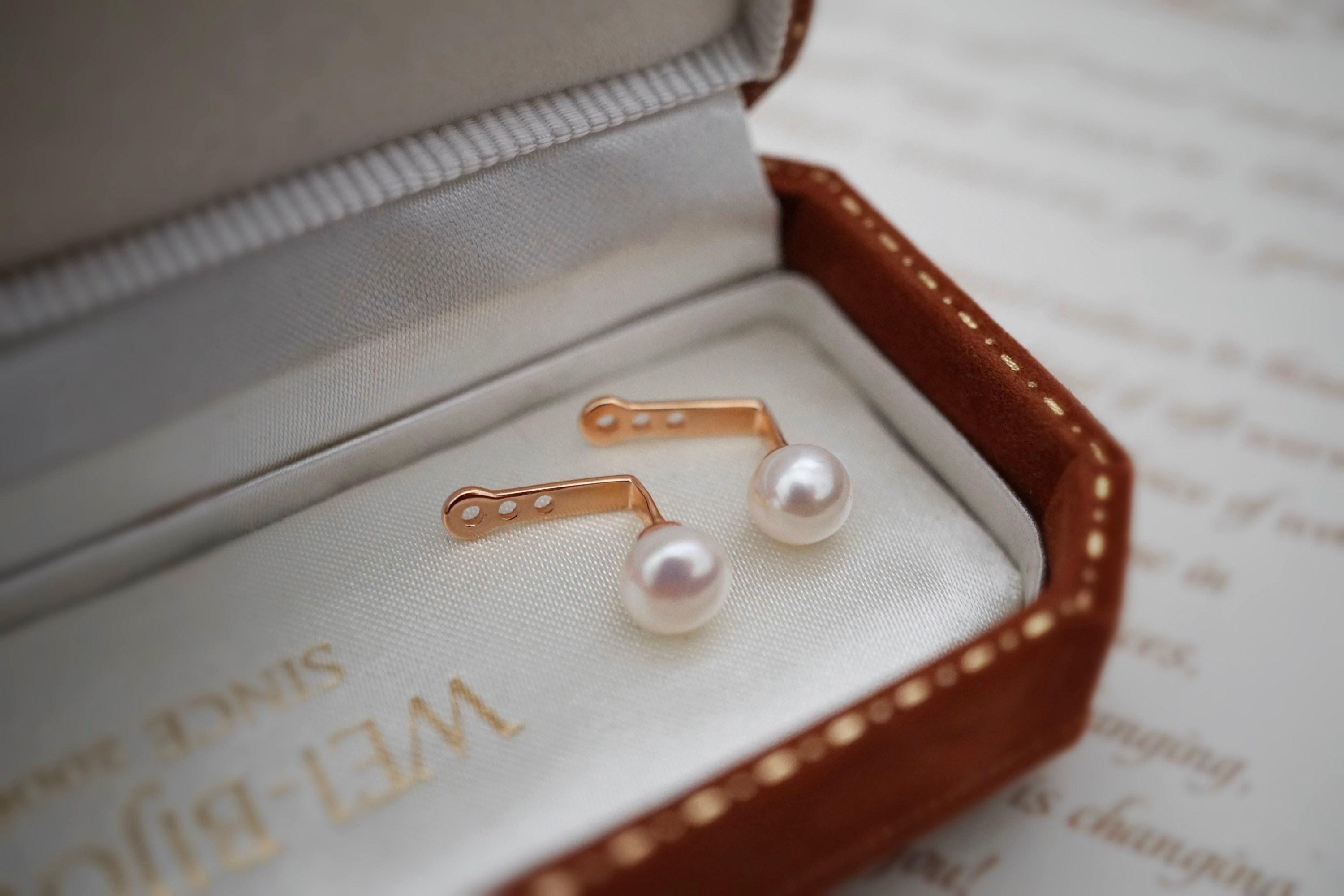 Natural Pearl Stud Earrings Champagne Gold Plated 925 Silver - Etsy UK