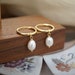 Natural Pearl 14K Gold Plated Sterling Silver Dangle & Drop Earrings , Freshwater Irregular Pearls Wedding Earrings *B389 