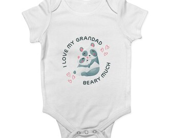 I Love My Grandad Beary Much Boys Girls Baby Grow Vest Bodysuit