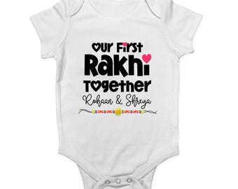 Personalised First Rakhi Together Baby Vest Raksha Bandhan Hindu Keepsake Gift