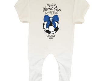 Personalised Baby Romper: My First World Cup Scotland Scottish 2026 Football Outfit