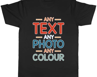 Personalised Cotton T-Shirt Custom Logo, Text, or Picture