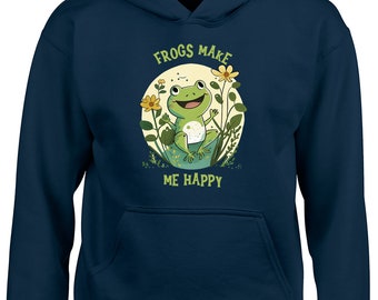 Frogs Make Me Happy Boys and Girls Boys Childrens Warm Hooded Top Outfit World Frog Day