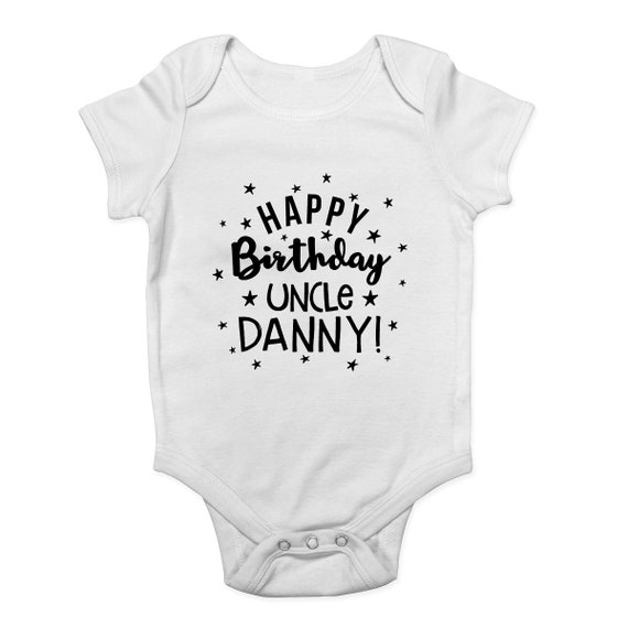 Happy Birthday Uncle Cute Boys and Girls Baby Vest Bodysuit Short & Long 
