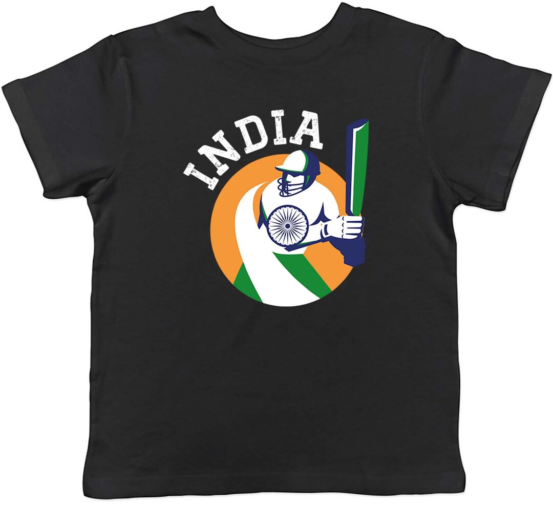 India Cricket Test Cricket Indian Flag Boys & Girls Kids Children's T-shirt - Etsy
