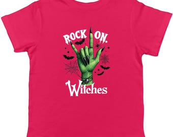 Halloween Kids T-Shirt Rock On Witches Witch Outfit Children’s Clothing Spooky Gift