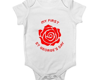 Babys gift. My First St Georges Day Outfit T-shirt & /or Bib Babys gift 