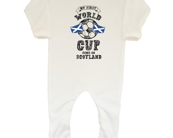 My First World Cup Come On Scotland Baby Boys Girls Romper Sleepsuit Outfit