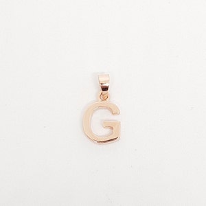 Hermoso colgante de plata micron con oro Ross con inicial "G" "El mejor regalo para cumpleaños", regalo para ella, regalo para él, joyería de plata hecha a mano