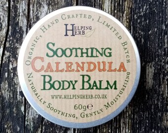 Calendula Body Balm Organic Natural Skincare Softening Soothing Repair Cream For Damaged Broken Sensitive Skin Marigold Balm